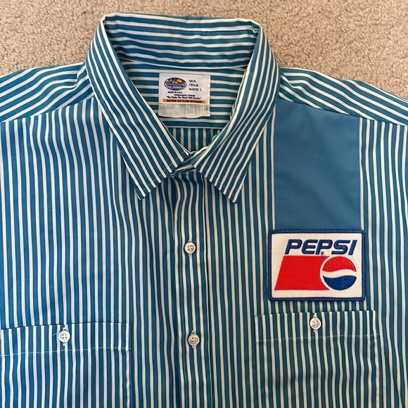 Pepsi striped uniform shirt with customized back logo print - Picture 2 of 6